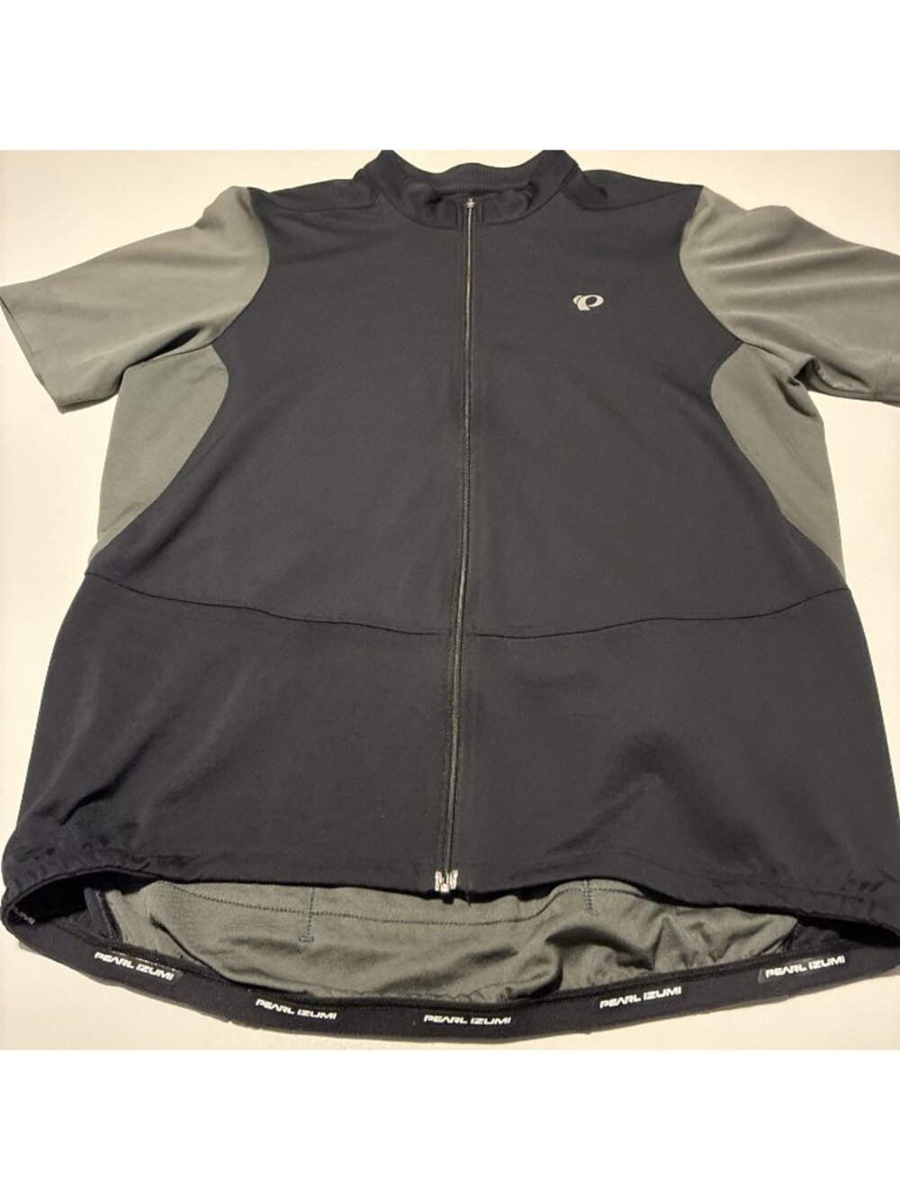 Pearl Izumi SELECT Mens Cycling Jersey Large Black Gray Full Zip Bike Shirt